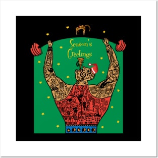 Xmas Strongman Posters and Art